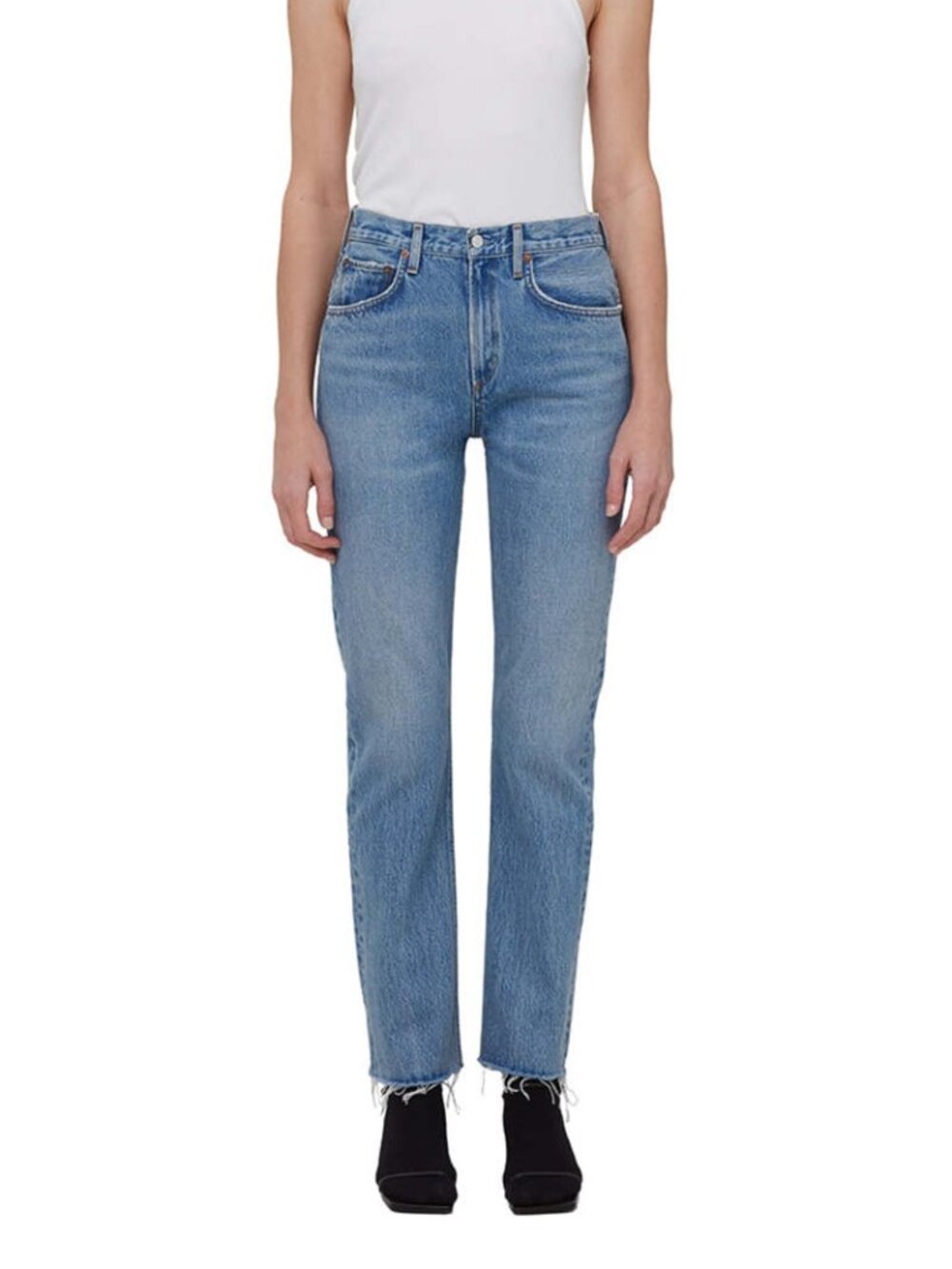 AGOLDE Cherie Tone Light Wash High Rise Straight Jeans Size 25